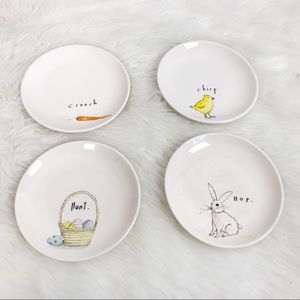 Rae Dunn 4 pc Easter Ceramic Dessert Plates